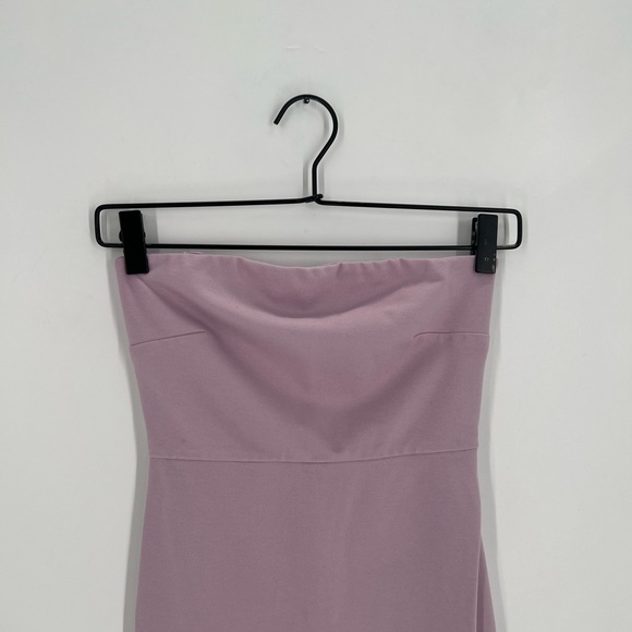 NBD Dream Strapless Hem Slit Gown In Lilac